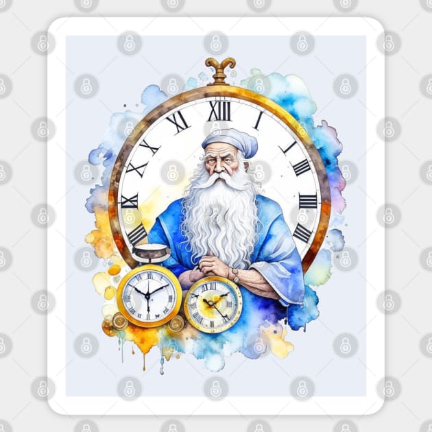 Watercolor New Years Father Time Sticker by HolidayBug